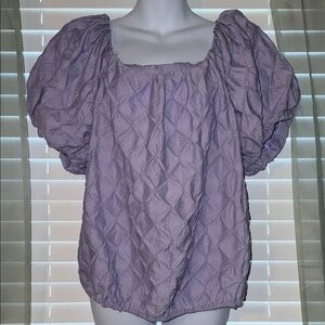 Lavender UMGEE USA size large puffy sleeve top